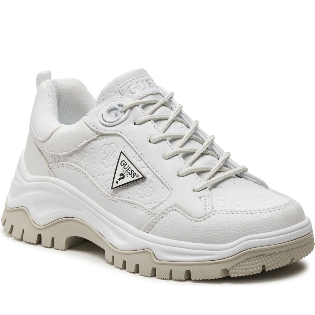 Guess womens white zaylin sneakers | Vilbury London