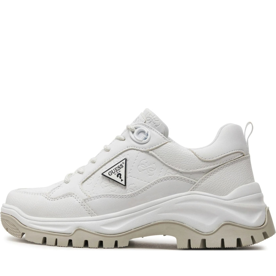 Guess womens white zaylin sneakers | Vilbury London