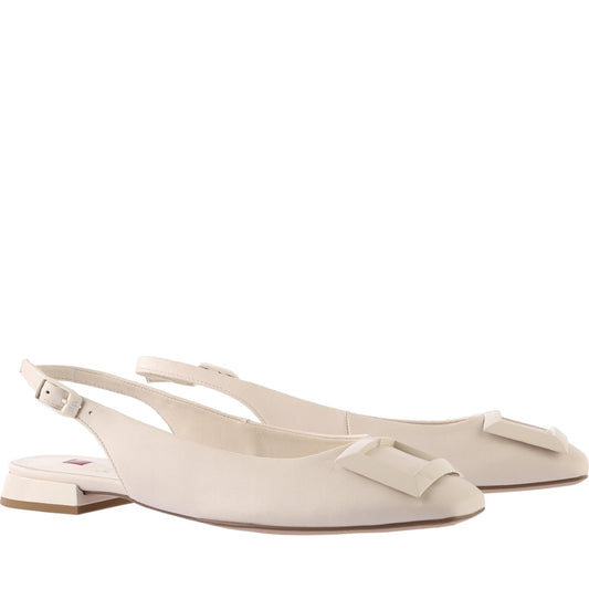 Hogl womens creme jacky ballerinas | Vilbury London
