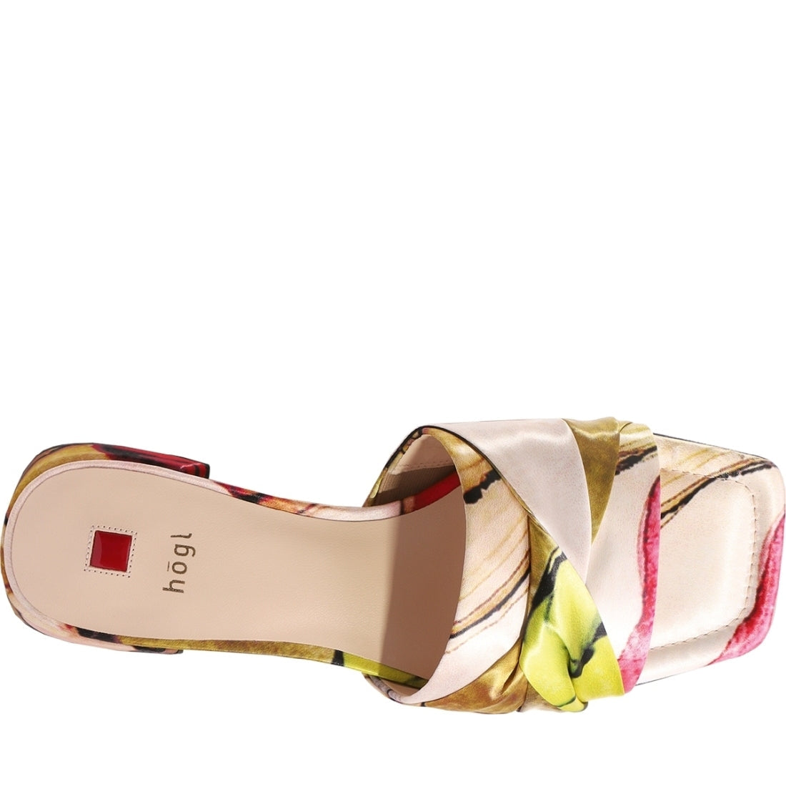 Hogl womens red, multi verona slippers | Vilbury London