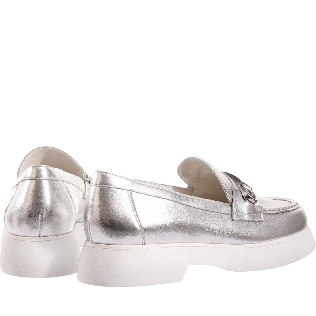 Hogl womens silver cecil loafers | Vilbury London