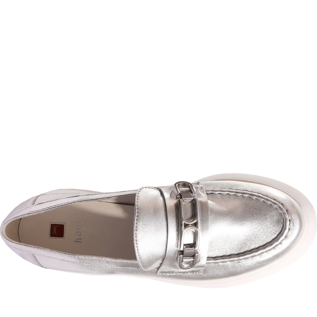 Hogl womens silver cecil loafers | Vilbury London