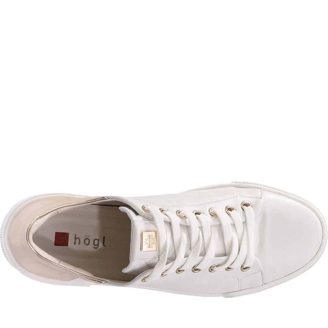 Hogl womens weiss, platin blade leisure trainers | Vilbury London