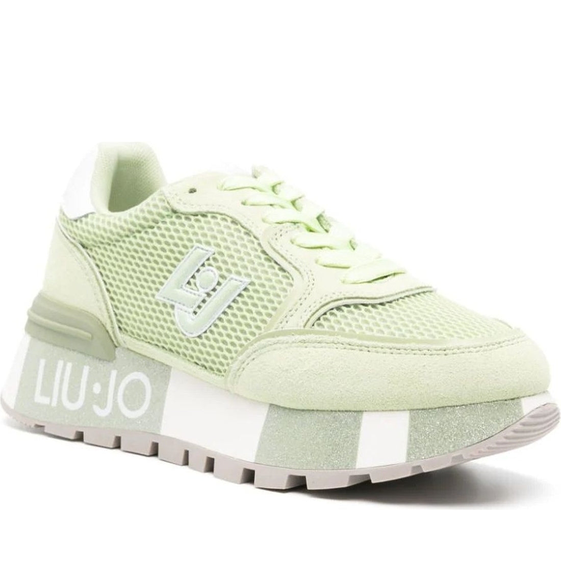 Liu Jo womens light green amazing 25 sneaker | Vilbury London