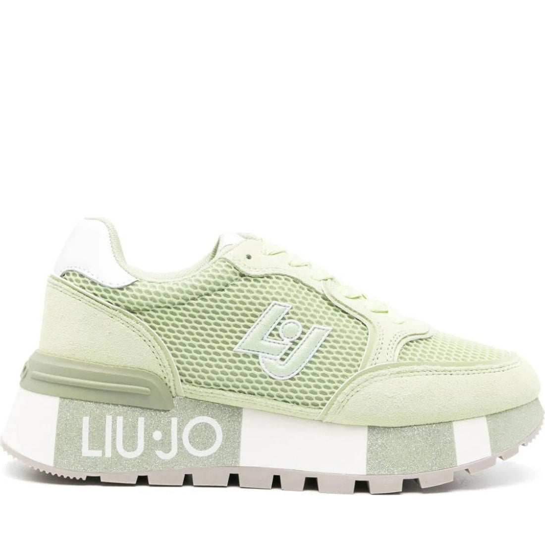 Liu Jo womens light green amazing 25 sneaker | Vilbury London