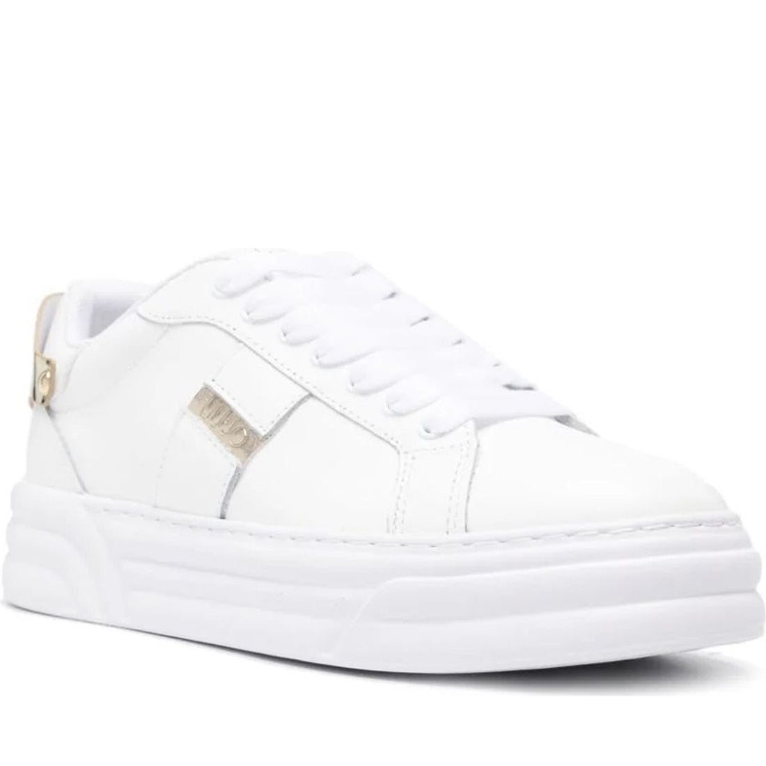 Liu Jo womens white, light gold cleo 29 sneaker | Vilbury London