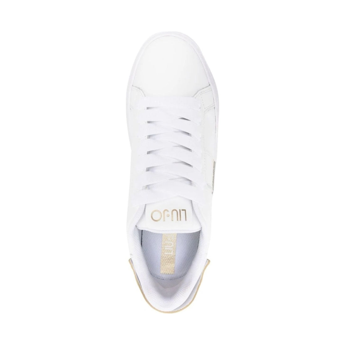 Liu Jo womens white, light gold cleo 29 sneaker | Vilbury London