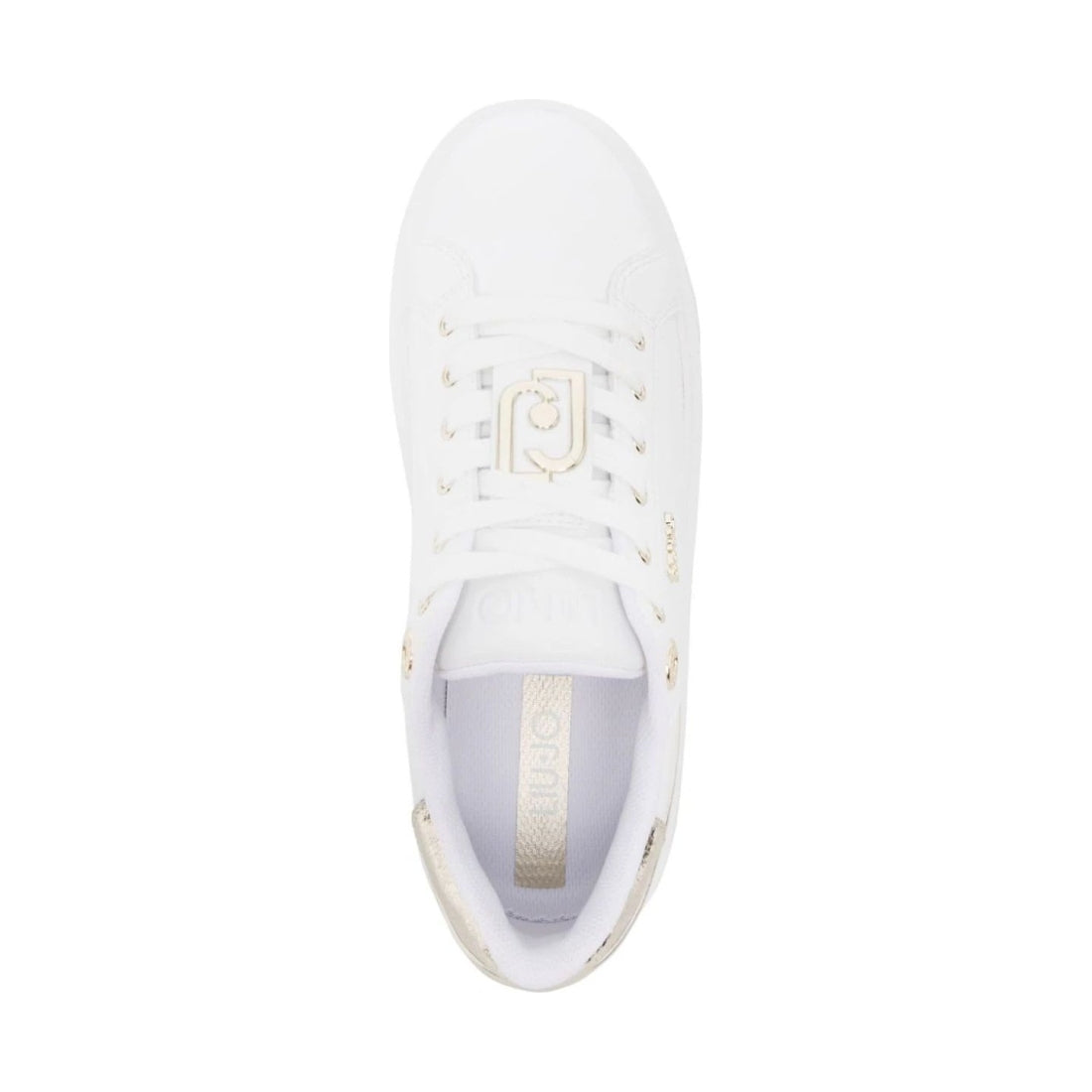 Liu Jo womens laminat white kylie 27 sneaker | Vilbury London