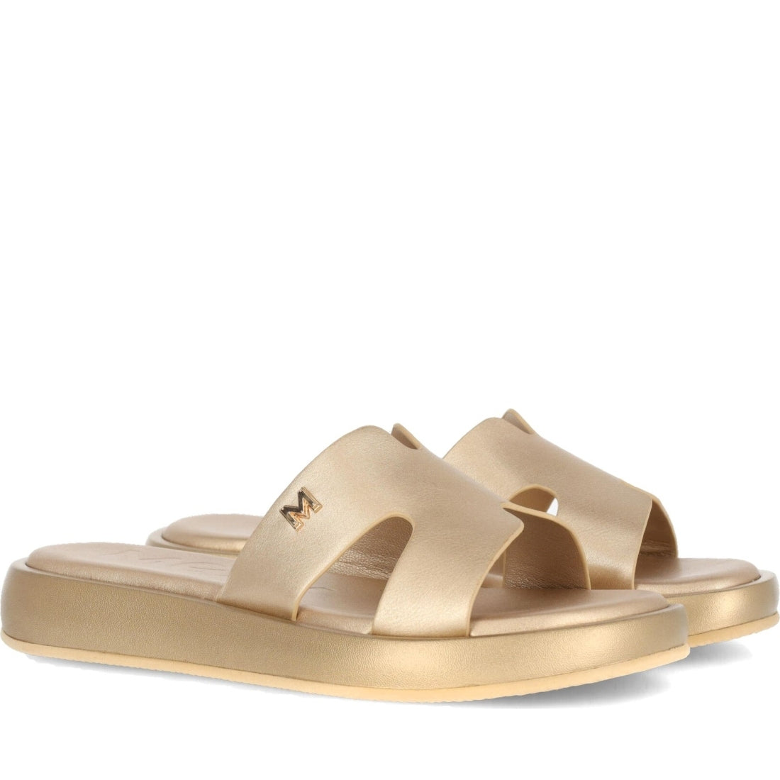 Mexx womens gold lotus slippers | Vilbury London