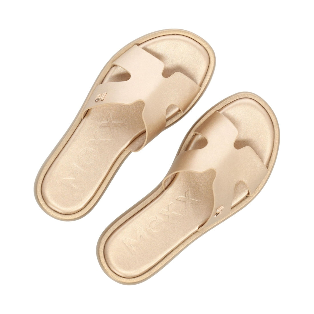 Mexx womens gold lotus slippers | Vilbury London