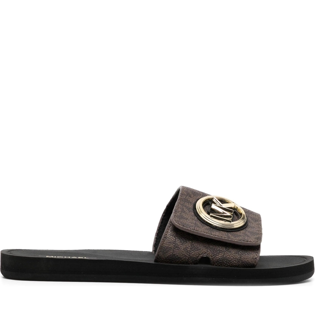 Michael Kors womens brown mk charm slide | Vilbury London