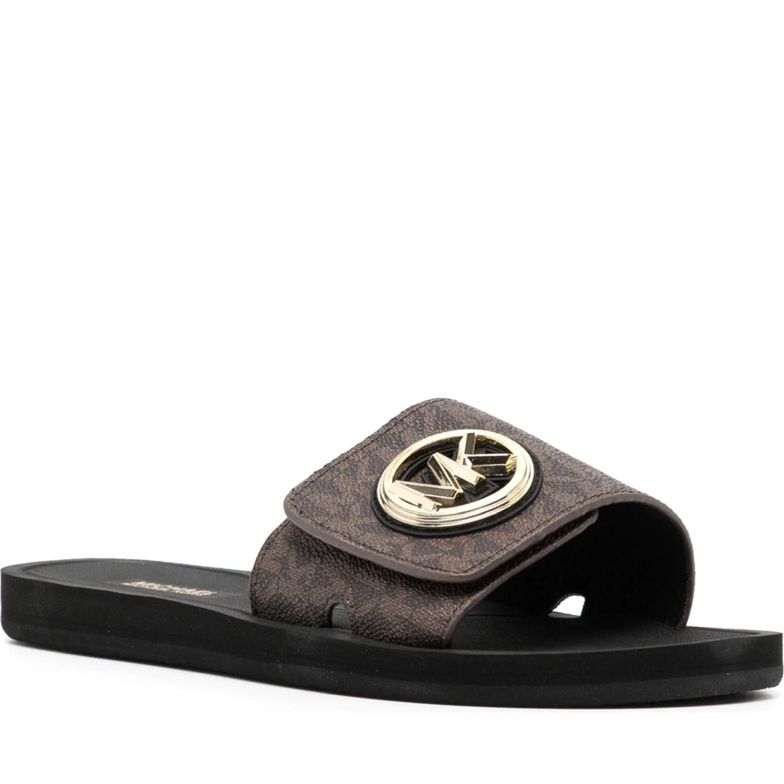 Michael Kors womens brown mk charm slide | Vilbury London