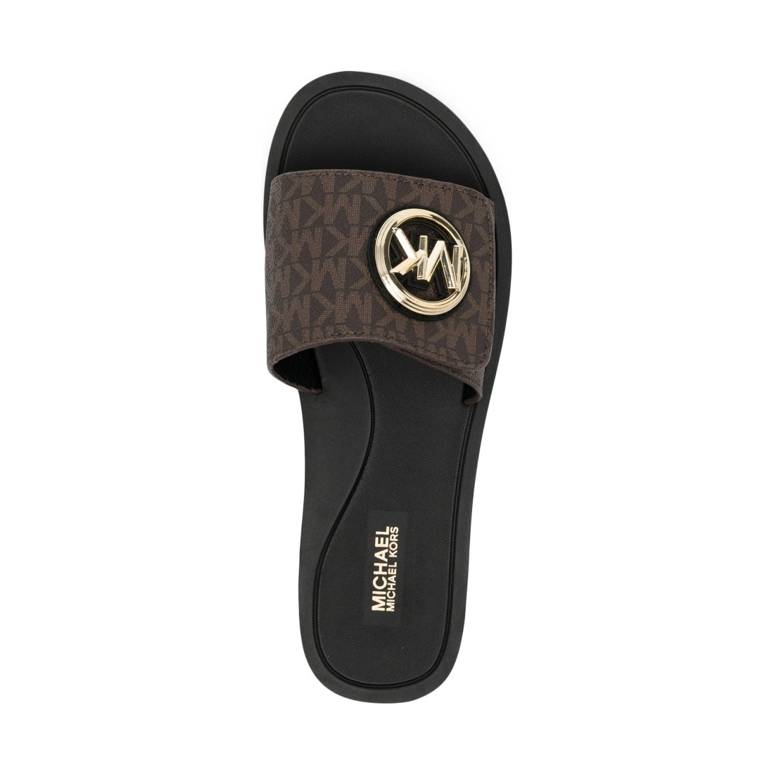 Michael Kors womens brown mk charm slide | Vilbury London