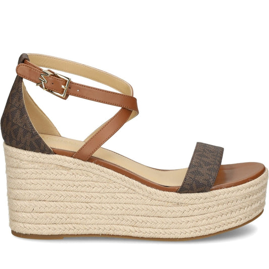 Michael Kors womens brown serena wedge espadrille | Vilbury London