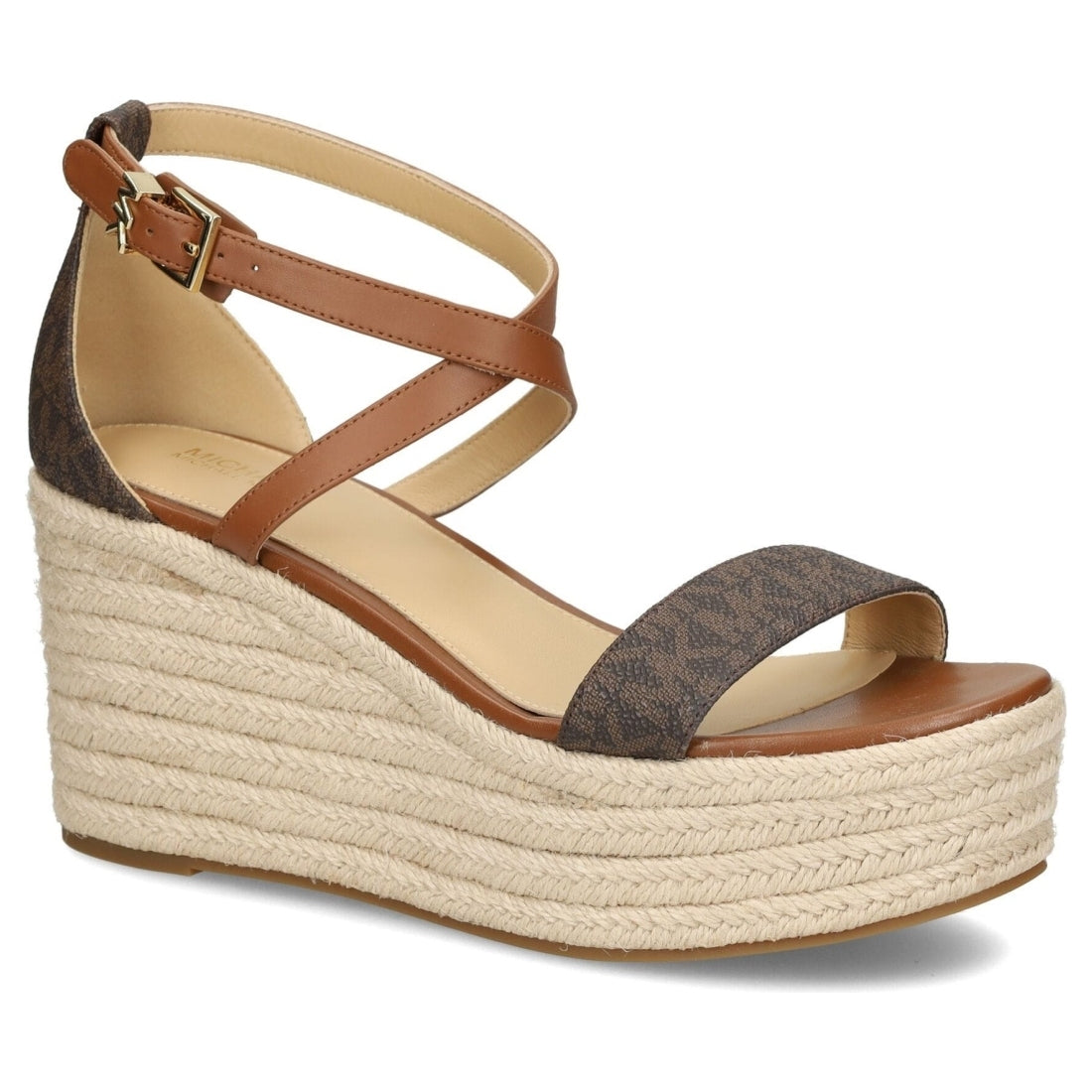 Michael Kors womens brown serena wedge espadrille | Vilbury London