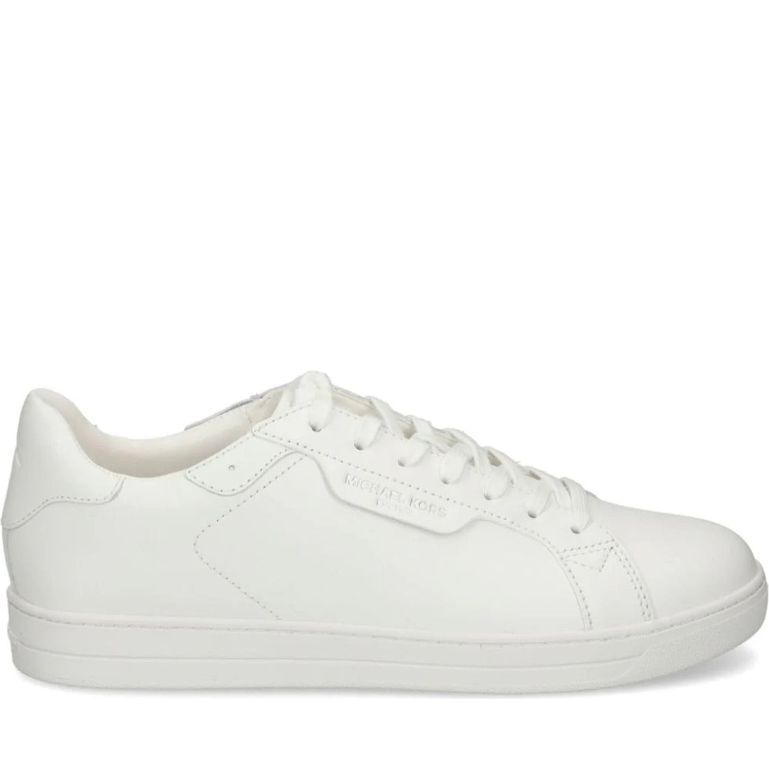 Michael Kors mens optic white keating lace up trainers | Vilbury London