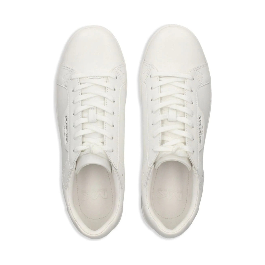 Michael Kors mens optic white keating lace up trainers | Vilbury London