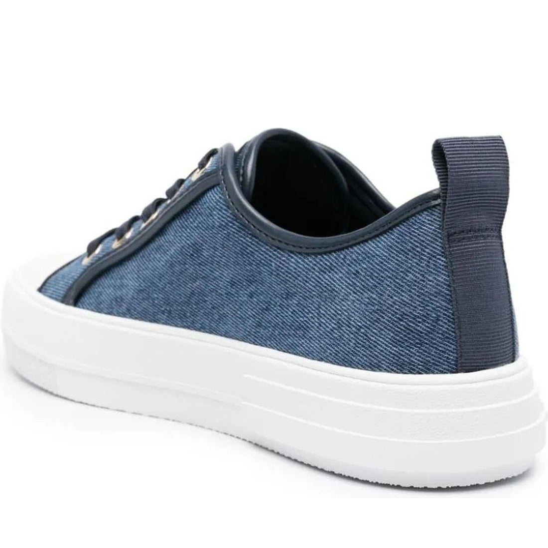 Michael Kors womens denim multi evy lace up trainers | Vilbury London