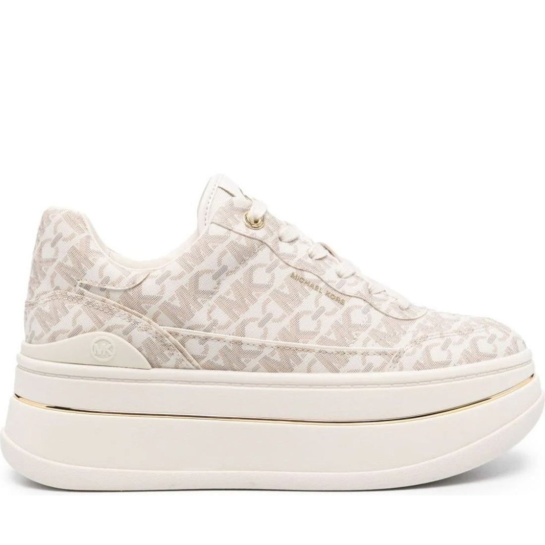 Michael Kors womens vanilla hayes lace up trainers | Vilbury London