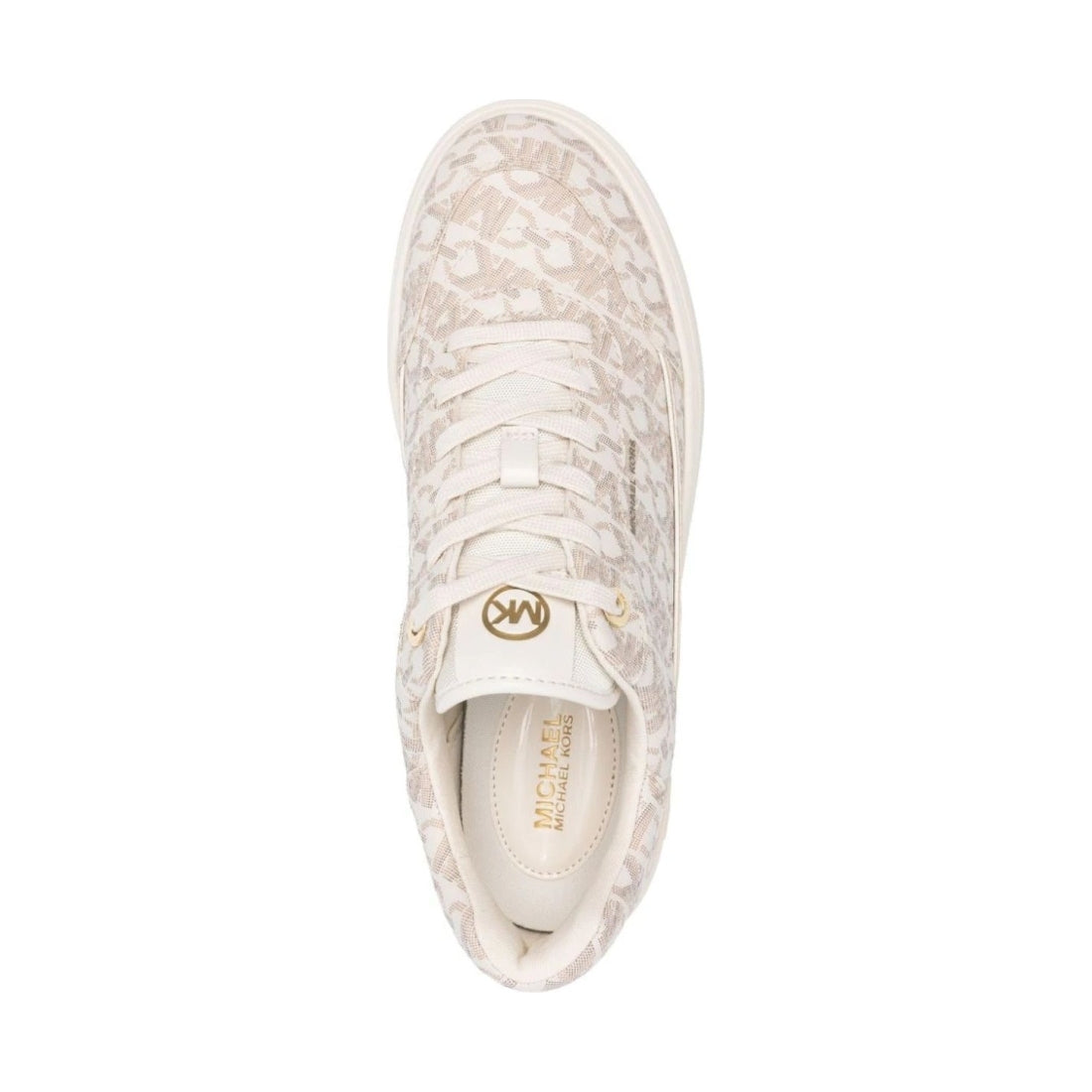 Michael Kors womens vanilla hayes lace up trainers | Vilbury London