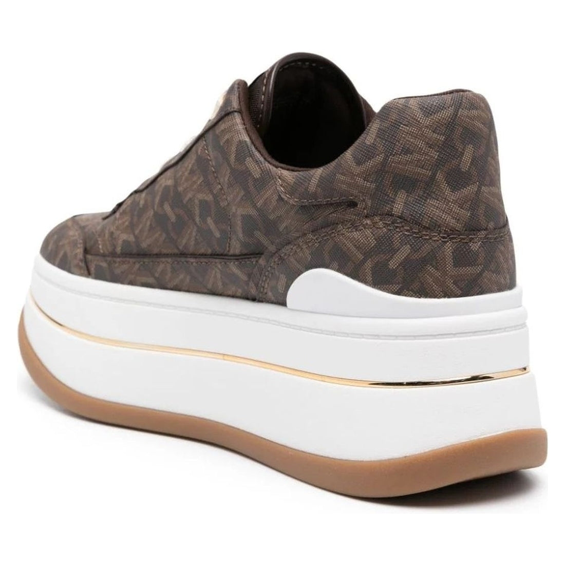 Michael Kors womens brown hayes lace up trainers | Vilbury London