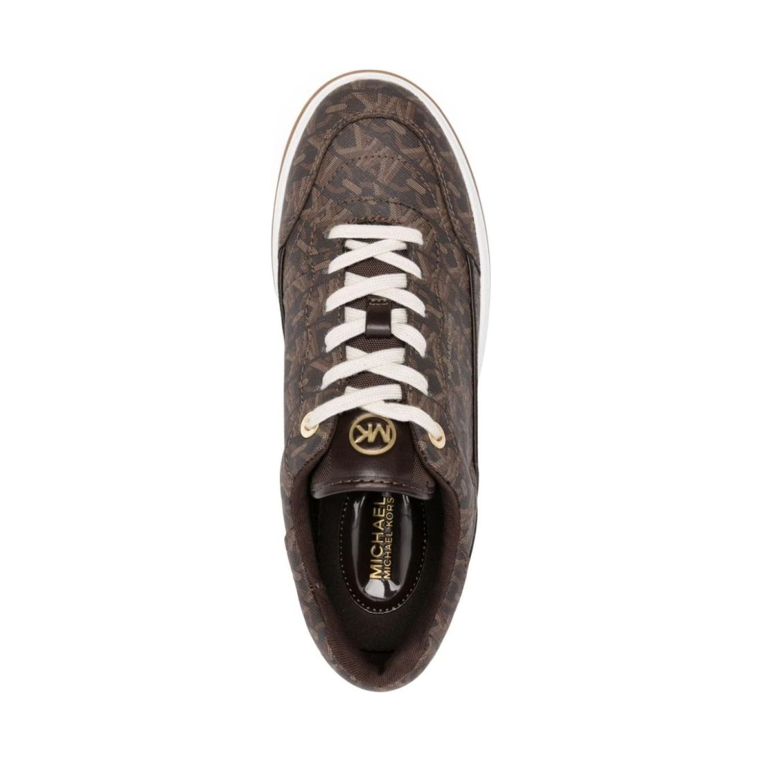 Michael Kors womens brown hayes lace up trainers | Vilbury London