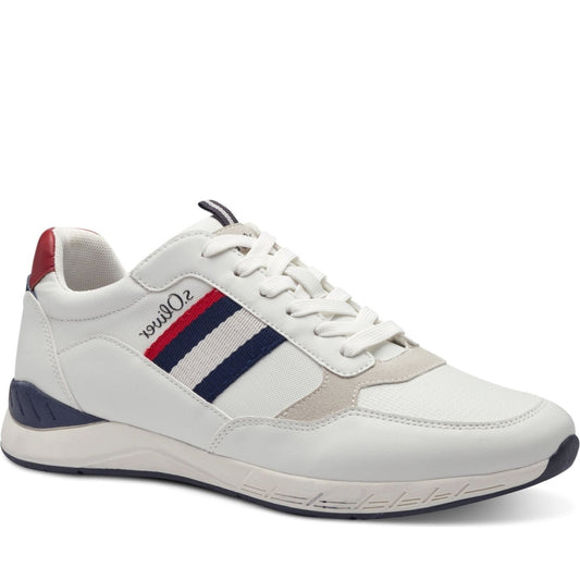 s.Oliver mens white leisure trainers | Vilbury London