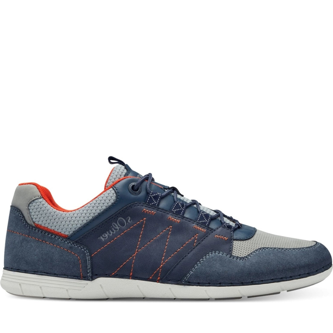 s.Oliver mens navy comb leisure trainers | Vilbury London