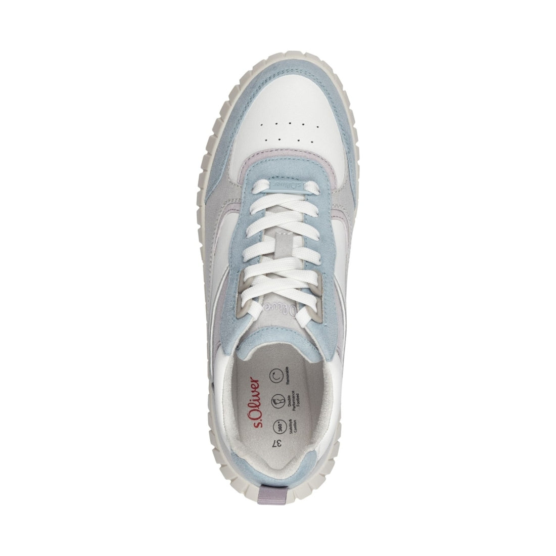 s.Oliver womens blue comb leisure trainers | Vilbury London