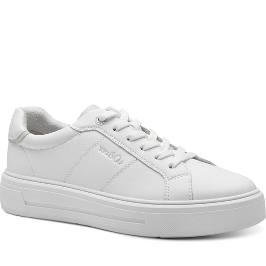 s.Oliver womens white leisure trainers | Vilbury London