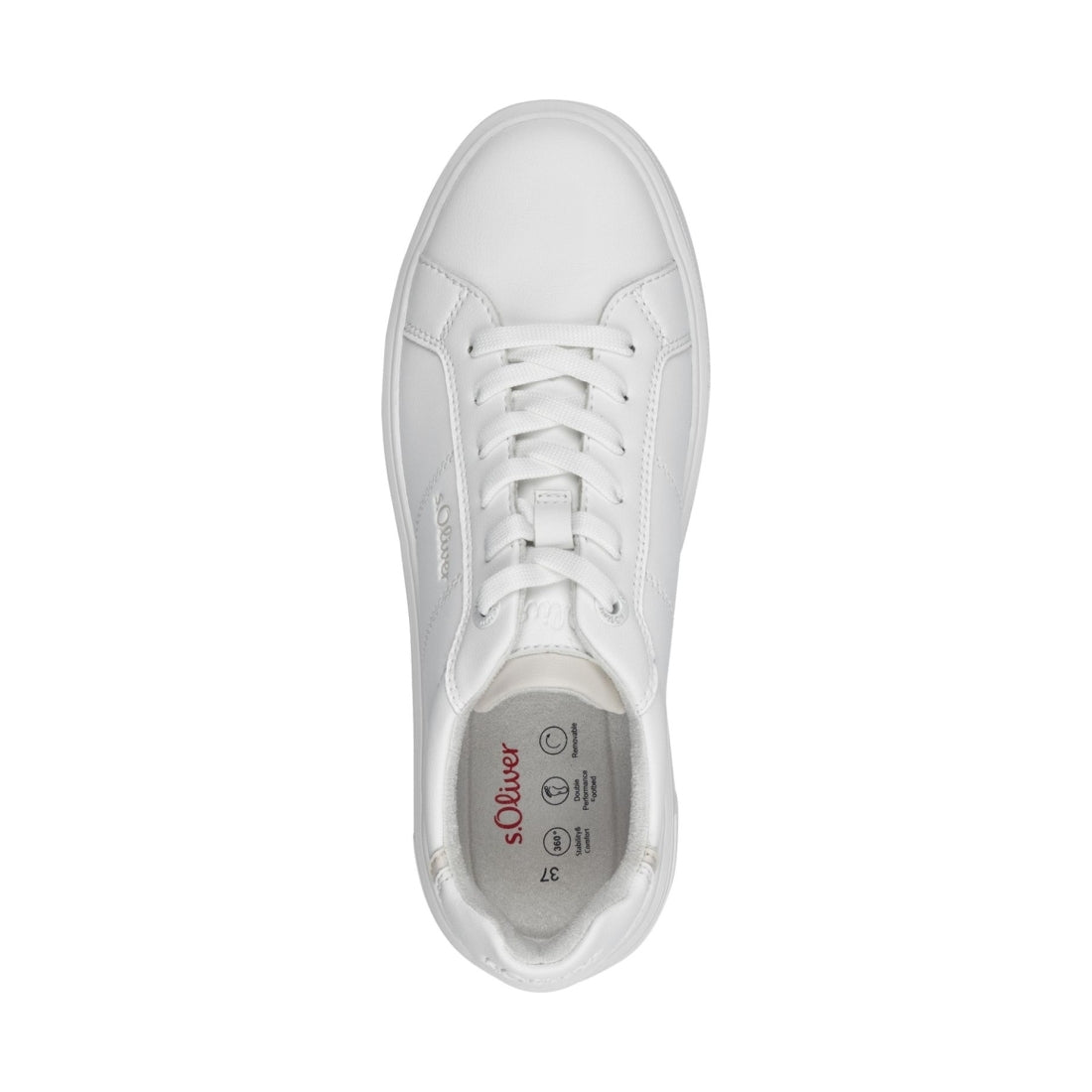 s.Oliver womens white leisure trainers | Vilbury London