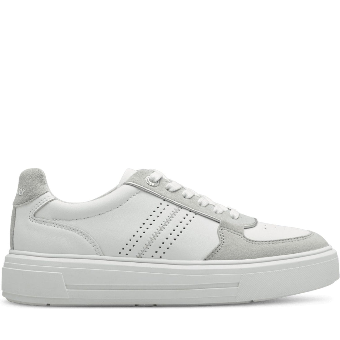 s.Oliver womens white, grey leisure trainers | Vilbury London