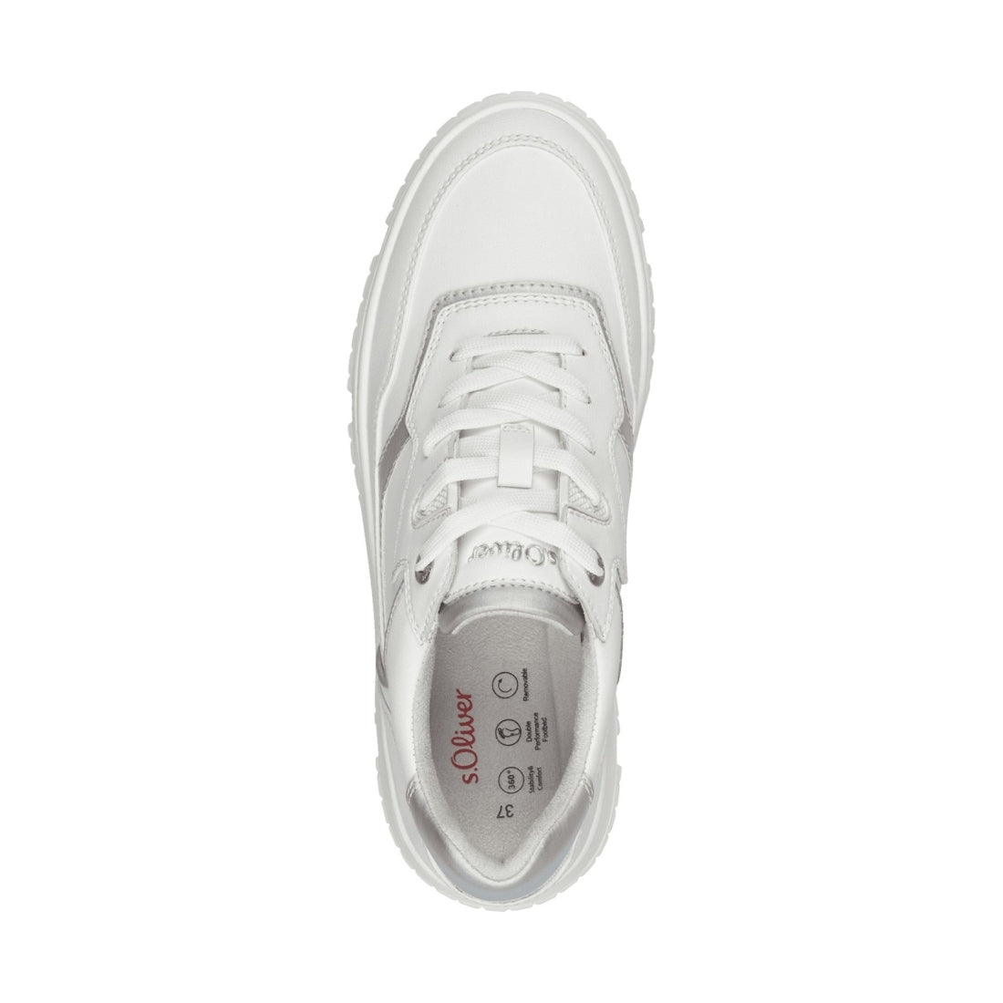 s.Oliver womens white leisure trainers | Vilbury London