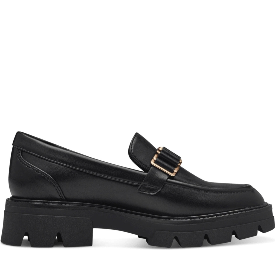 s.Oliver womens black casual closed loafers | Vilbury London