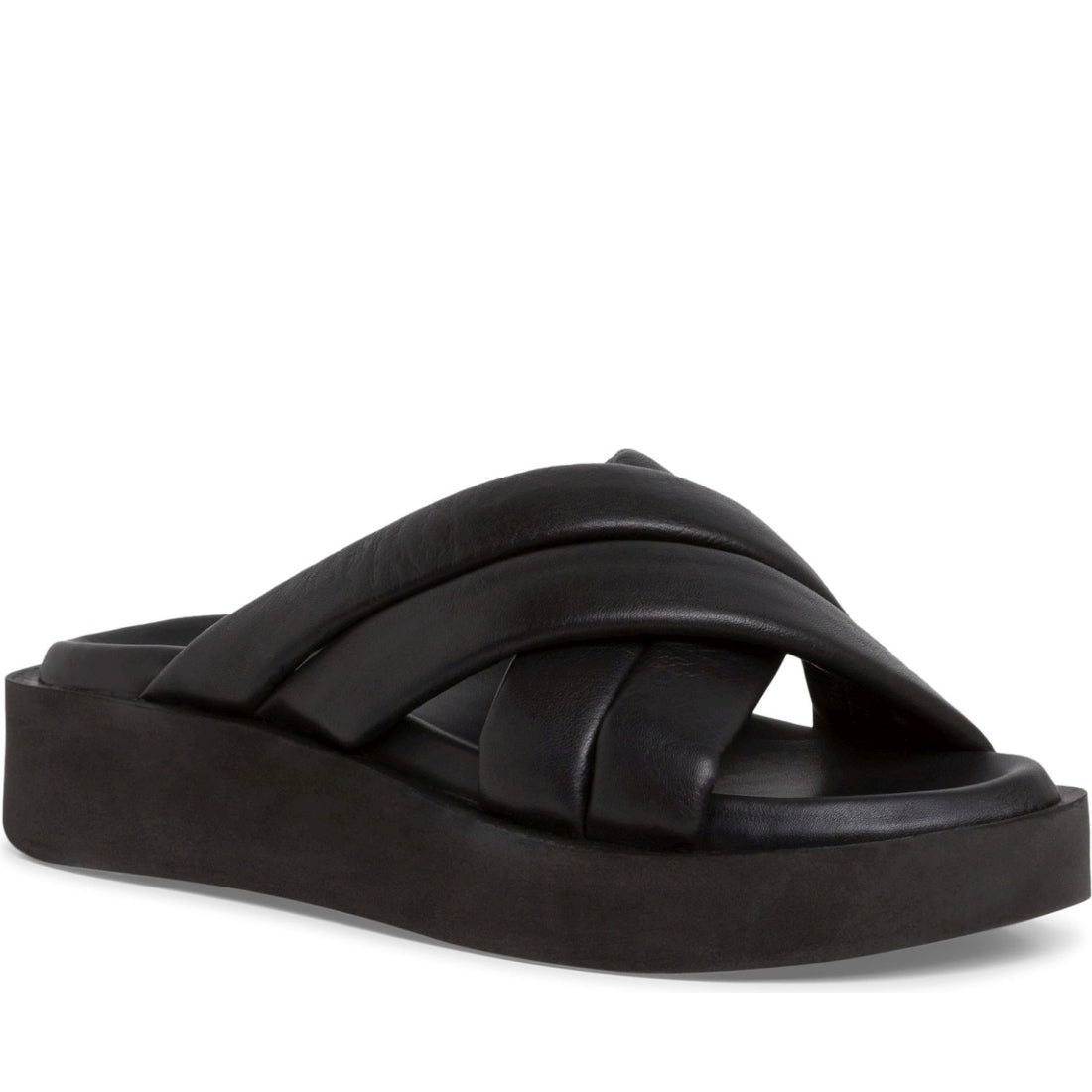 s.Oliver womens black casual open slippers | Vilbury London