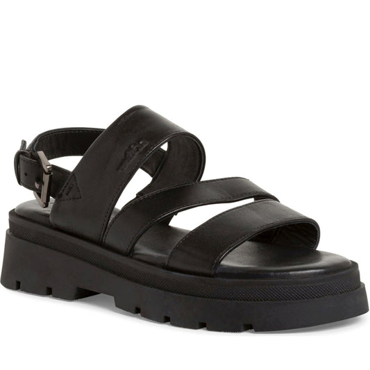 s.Oliver womens black casual open sandals | Vilbury London