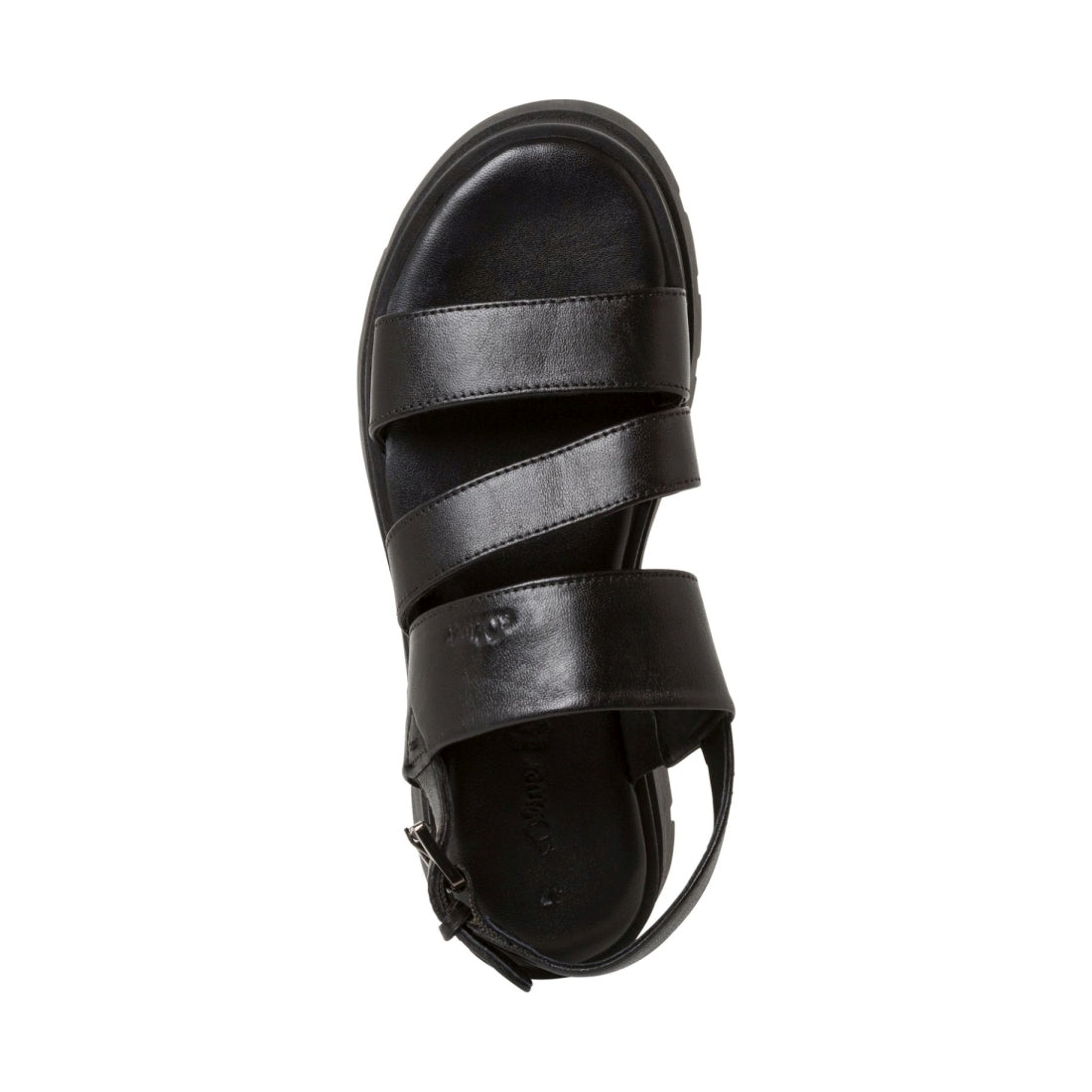 s.Oliver womens black casual open sandals | Vilbury London