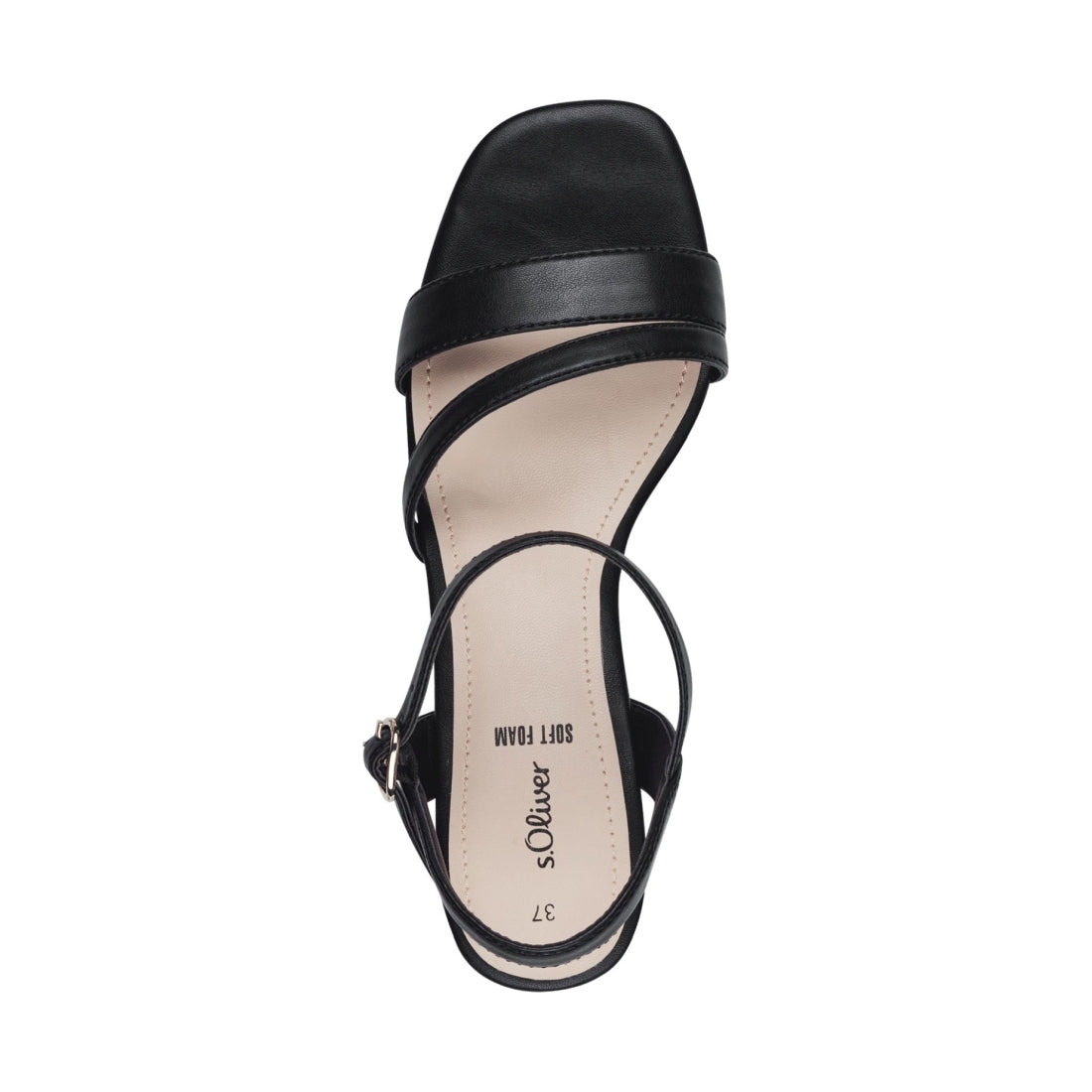 s.Oliver womens black elegant open sandals | Vilbury London