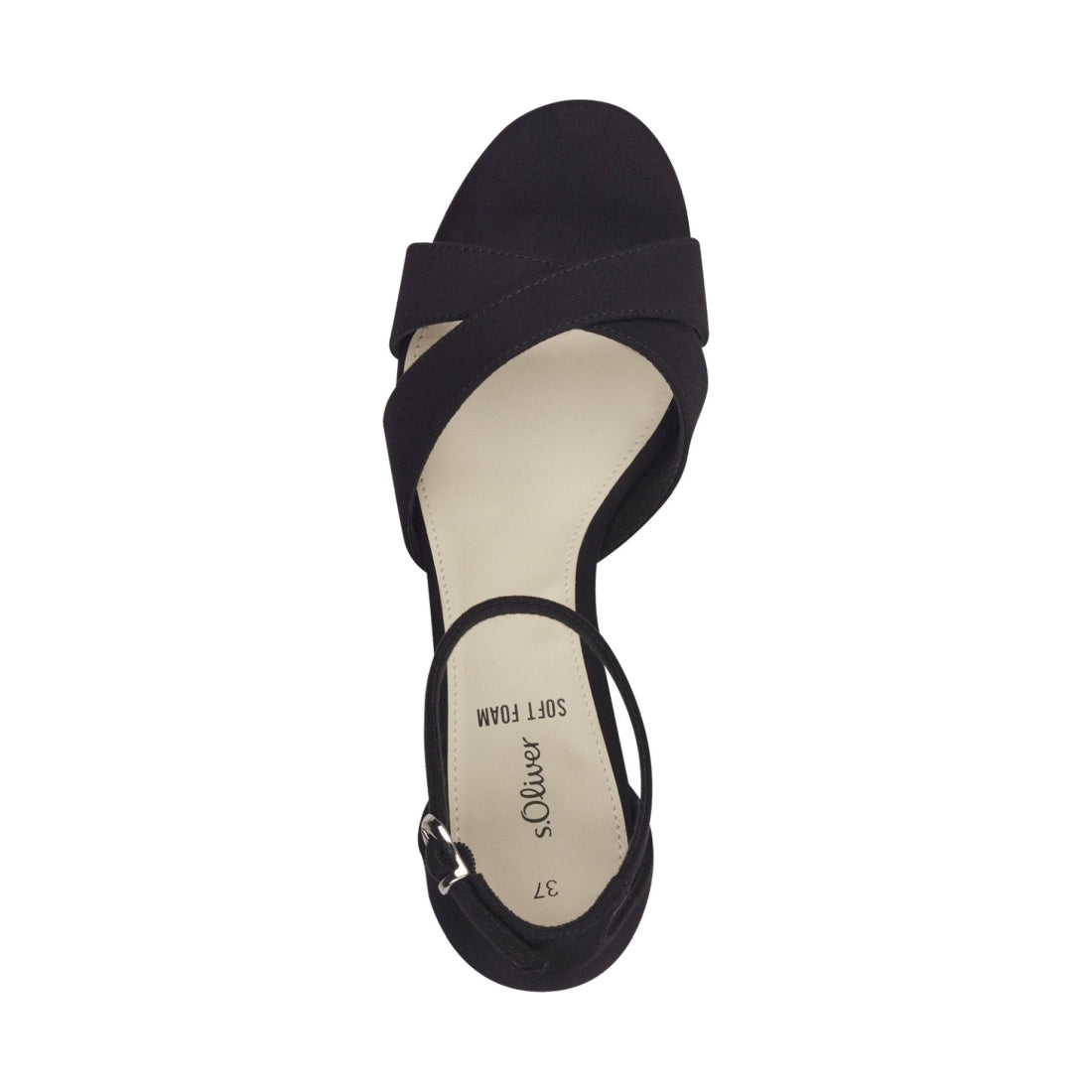 s.Oliver womens black elegant part-open sandals | Vilbury London