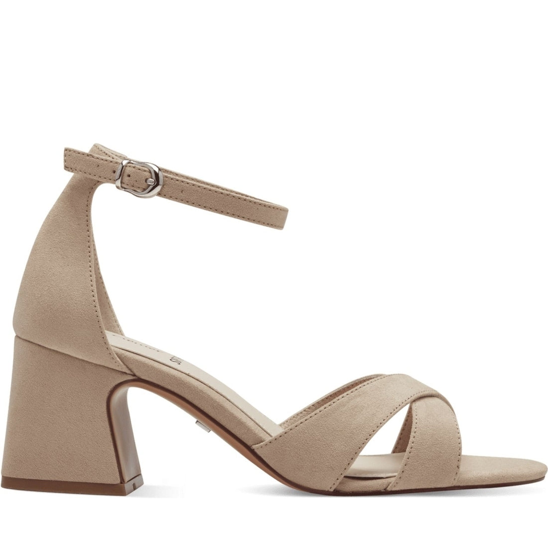 s.Oliver womens taupe elegant part-open sandals | Vilbury London