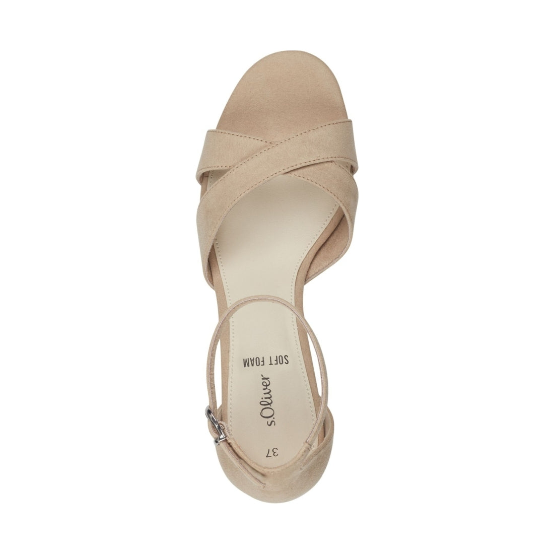 s.Oliver womens taupe elegant part-open sandals | Vilbury London