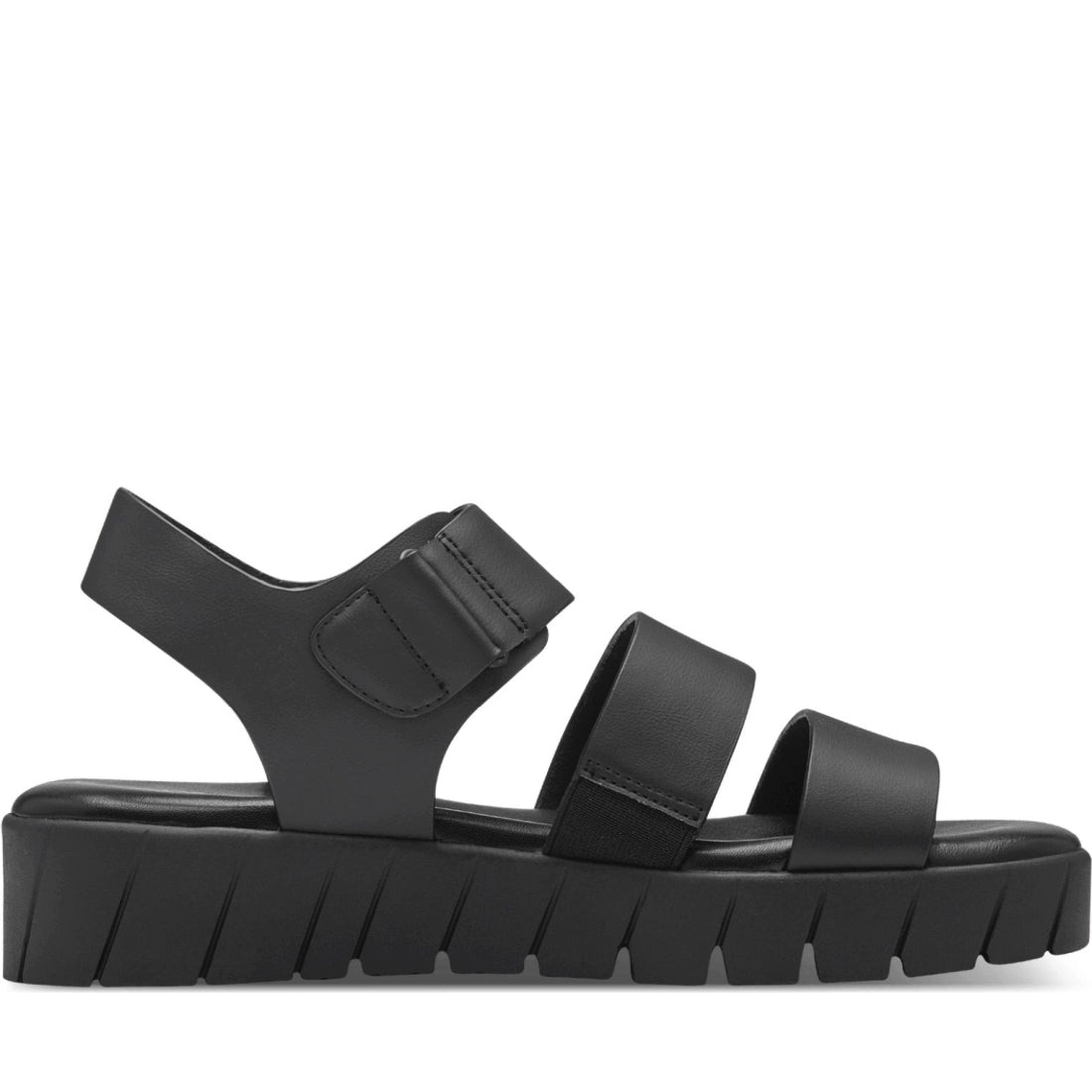 s.Oliver womens black casual open sandals | Vilbury London