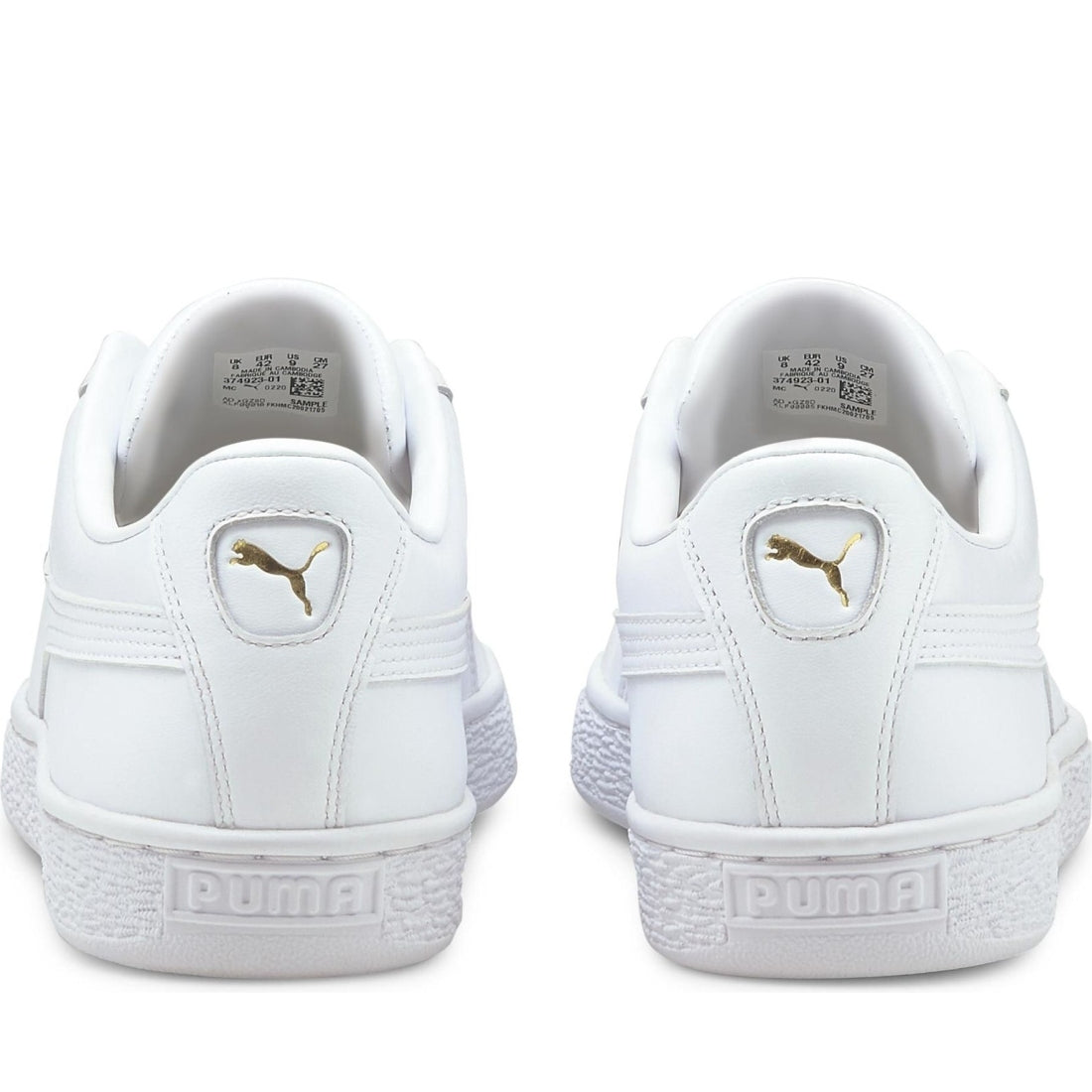 Puma mens white basket classic leisure trainers | Vilbury London