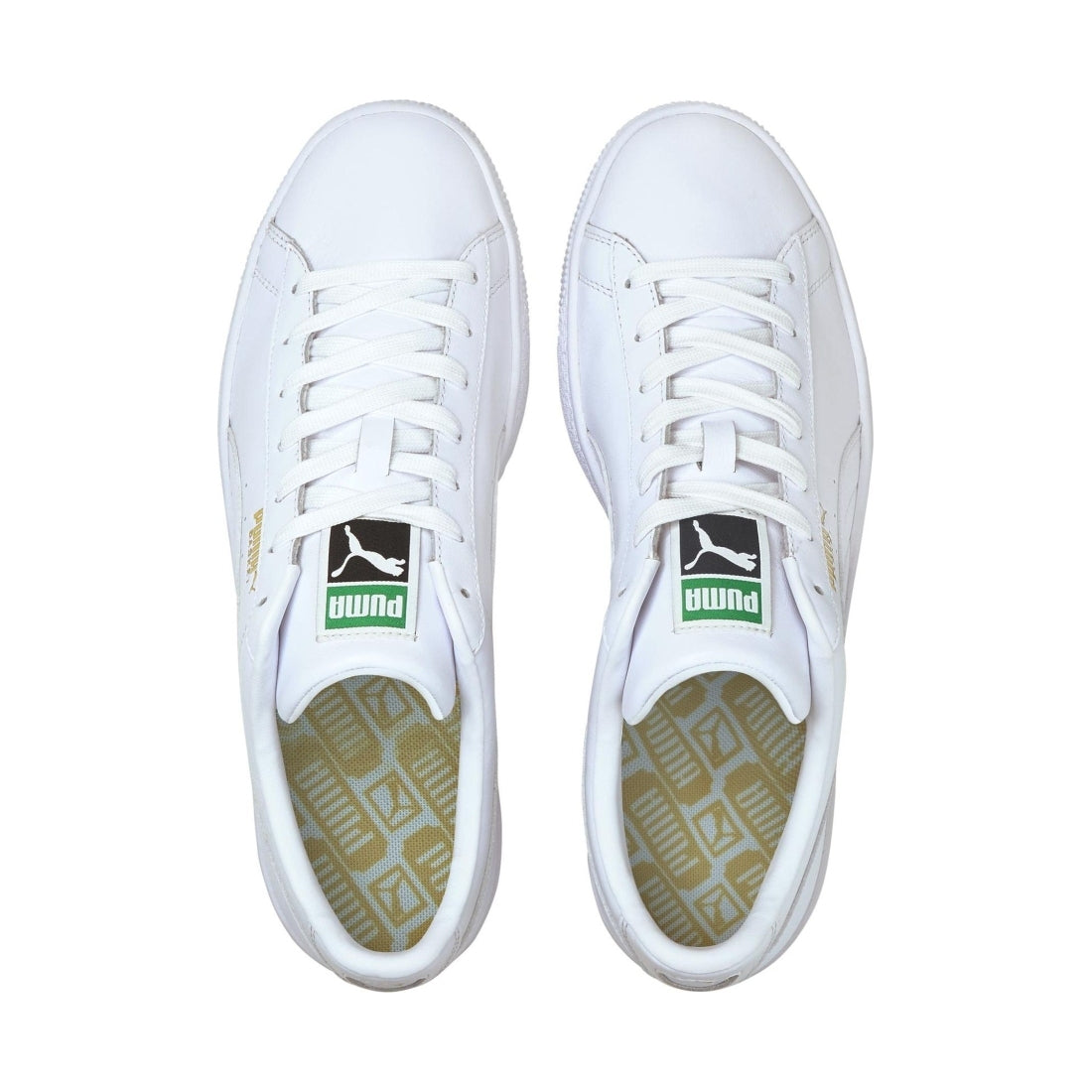 Puma mens white basket classic leisure trainers | Vilbury London