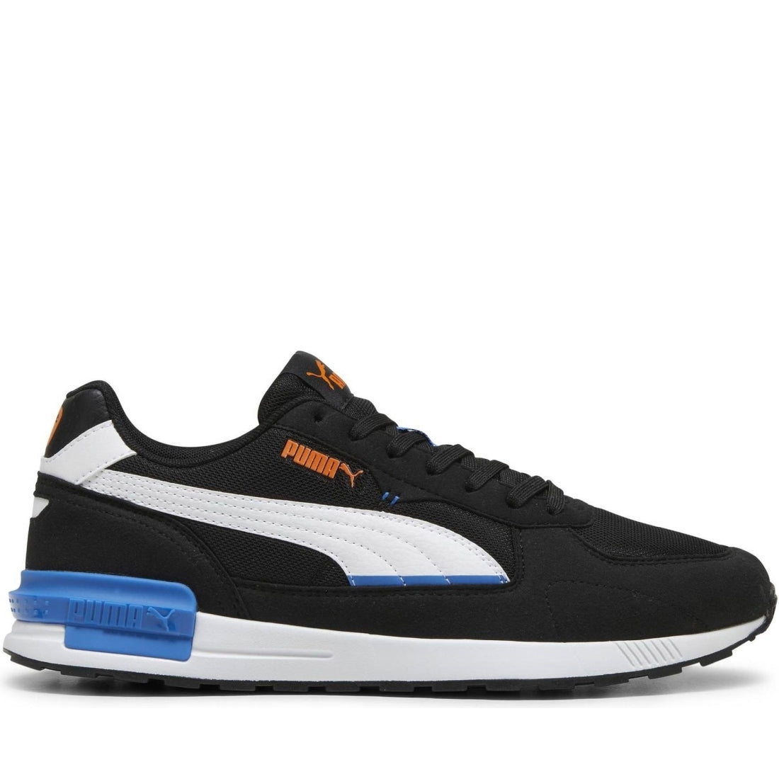 Puma mens black white royal graviton leisure trainers | Vilbury London