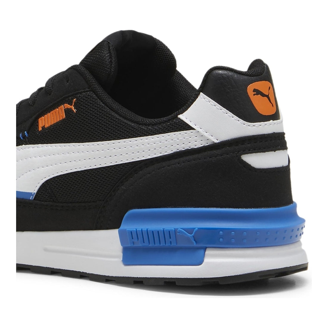 Puma mens black white royal graviton leisure trainers | Vilbury London