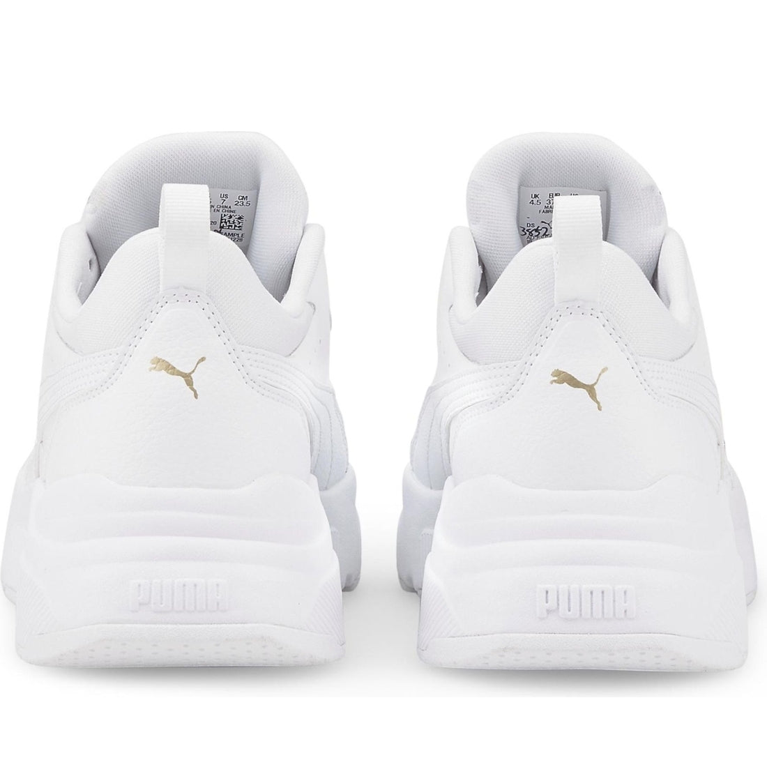 Puma womens white team gold cassia leisure trainers | Vilbury London