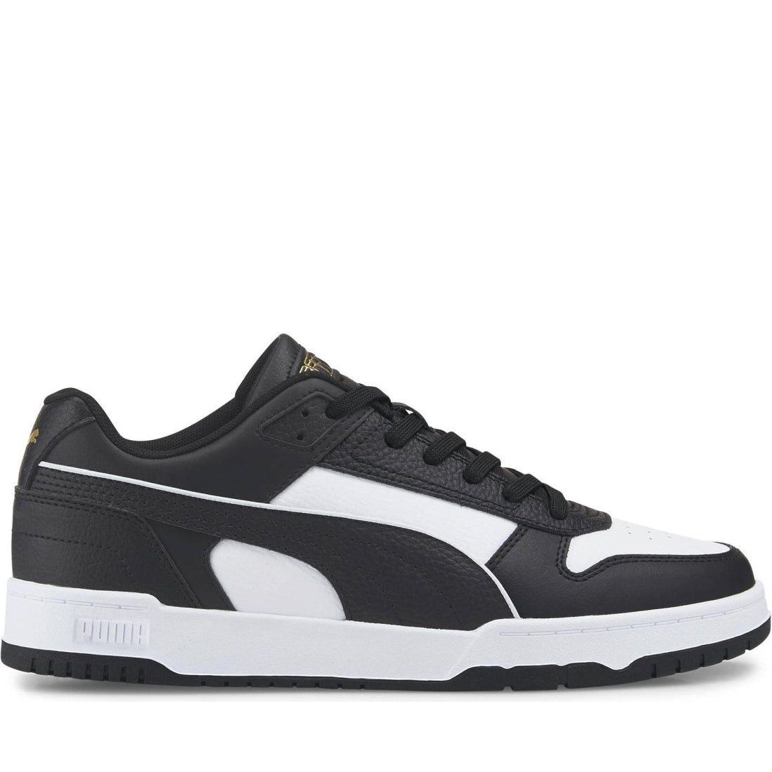 Puma mens black white gold rbd game leisure trainers | Vilbury London