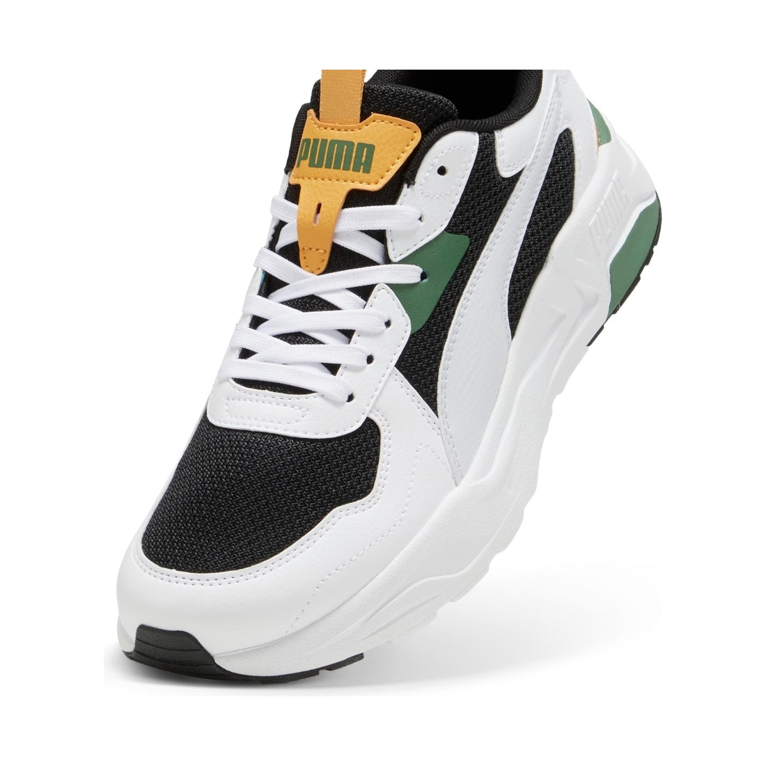 Puma mens black silver white trinity leisure trainers | Vilbury London