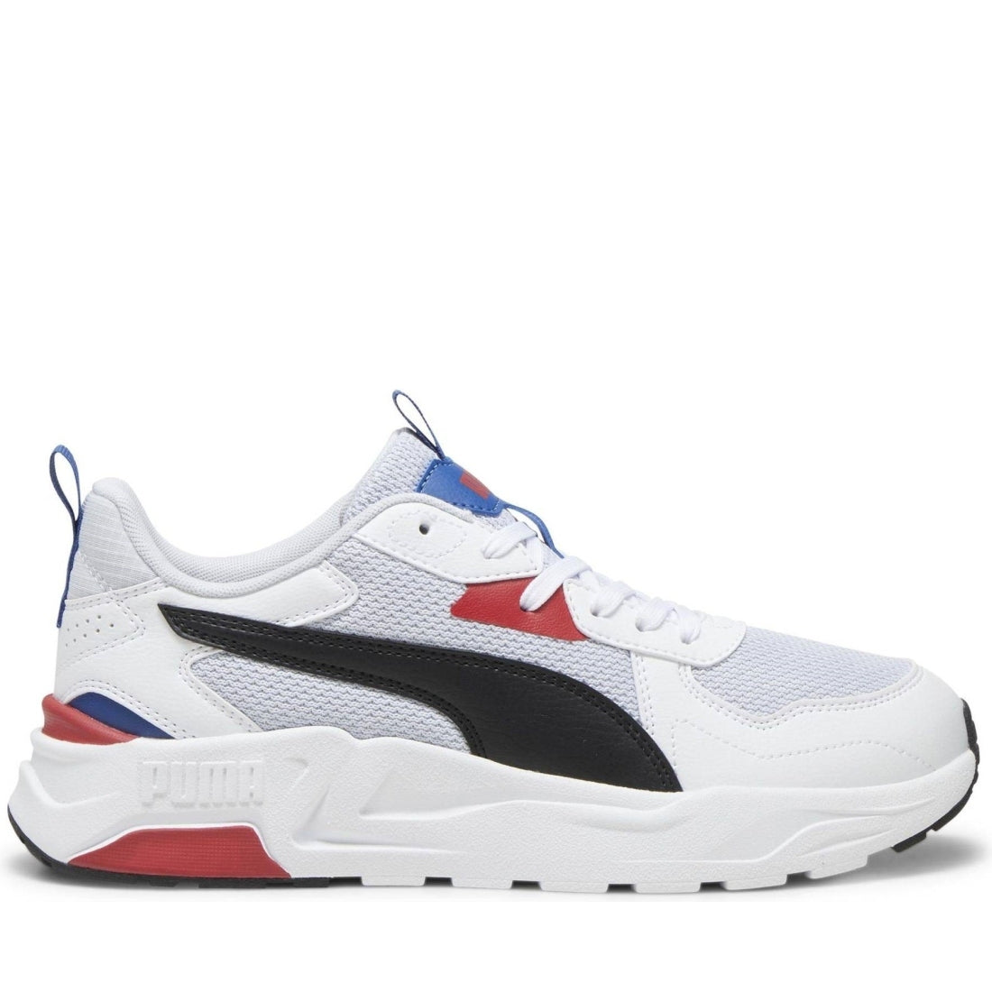 Puma mens silver black white trinity leisure trainers | Vilbury London